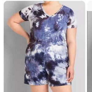 Lane Bryant Livi Romper tie dye new with tags size 26